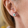 Sterling Silver Birthstone Small Disc Studs, thumbnail 1 of 12