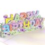 Pop Up 3D Happy Birthday Floral Card, thumbnail 4 of 4