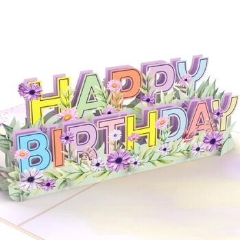 Pop Up 3D Happy Birthday Floral Card, 4 of 4