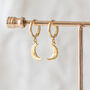 Gold Plated Crescent Huggie Earrings, thumbnail 1 of 10