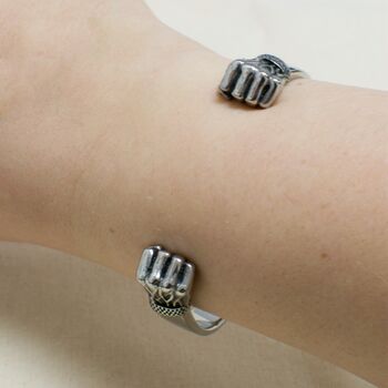 Personalised Men's Clenched Fists Cuff Bracelet, 3 of 3