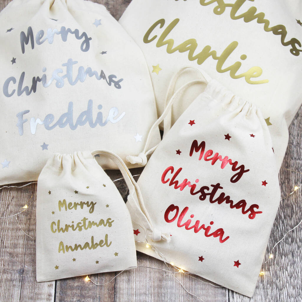 merry christmas personalised gift bags by farmhouse & co ...