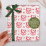 Valentine Wrapping Paper With Pink Doughnut Design, Three Sheet Pack, thumbnail 2 of 3