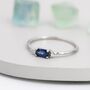 Natural Sapphire Blue Ring In Sterling Silver, thumbnail 4 of 11