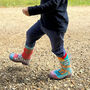 Squelch Transparent Wellies And Three Sock Set Safari, thumbnail 1 of 7