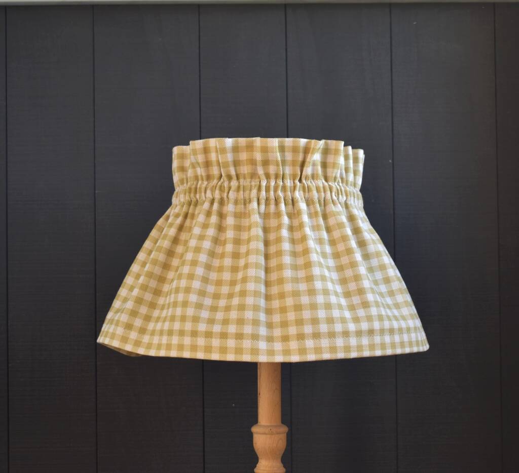 Dolly Natural Gingham Scrunchie Lampshade, 1 of 2