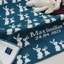 Personalised Knitted Mummy And Baby Bunny Blanket, thumbnail 8 of 11