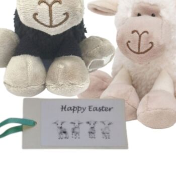 Happy Easter Day Sheep Lamb Soft Toy Set With Gift Bag, 7 of 7