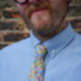 Mens Bold Yellow Berry Print Slim Style Tie, thumbnail 6 of 11