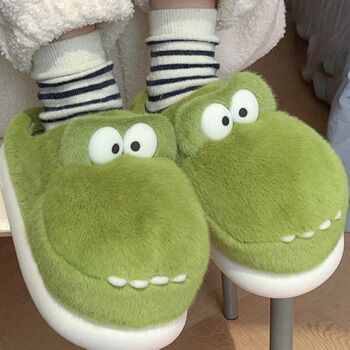 Cute Green Monster Anti Slip Slippers, 4 of 4