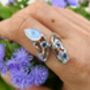 Moonstone And Blue Topaz Wrap Around Ring, thumbnail 1 of 8