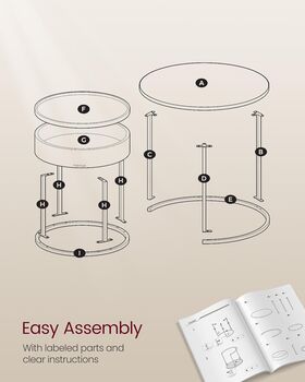 Coffee Tables Set Round Nesting Side Tables, 5 of 6