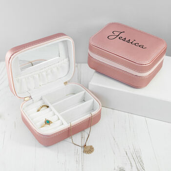 Personalised Pink Travel Jewellery Case, 2 of 10