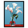 Lustrous Lilies Calla Flowers Blue Red Wall Art Print, thumbnail 5 of 6