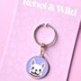 French Bulldog Enamel Keyring, thumbnail 2 of 2