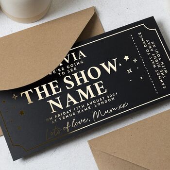 Custom Concert Ticket Or Show Gold Foil Voucher, 4 of 9