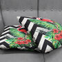 Pink Flamingo Cushion Cover With Leaves And Zig Zag, thumbnail 3 of 7