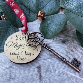 Personalised Santa’s Magic Key Christmas Decoration, 2 of 3