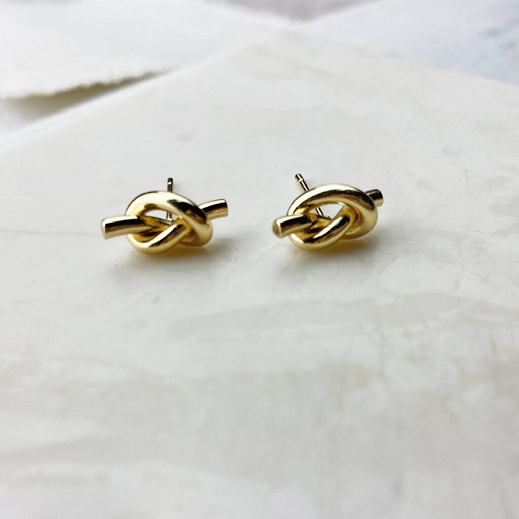 Gold Plated Knot Earrings By Rabal