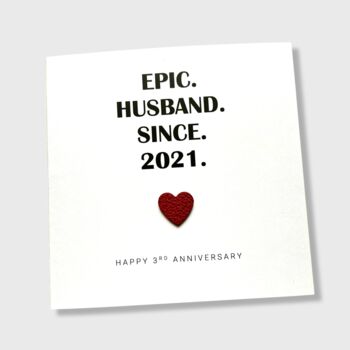 3rd Wedding Anniversary Card Epic Leather, 2 of 5