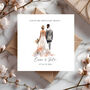 Personalised Wedding Card: Romantic Interracial Bride And Groom Design, thumbnail 1 of 3