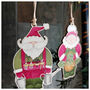 'Gardening Father Christmas' Wooden Decoration, thumbnail 4 of 7
