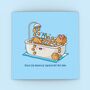 Cute Bear Bath Greetings Card, thumbnail 1 of 9