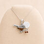 Personalised Sterling Silver Baltic Amber Robin Pendant Necklace, thumbnail 1 of 12