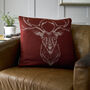 Stag Mulberry Faux Cashmere Cushion, thumbnail 2 of 3