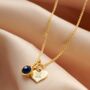 Sapphire Birthstone 45th Wedding Anniversary Necklace In Gold Vermeil, thumbnail 1 of 6