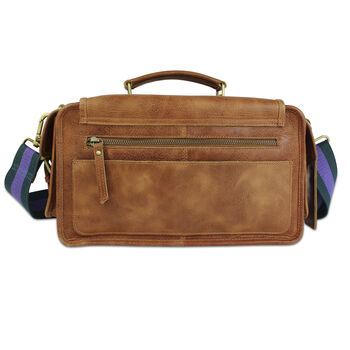 'Emerson' Traditional Leather Camera Bag In Tan, 7 of 11