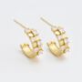 Square Design 18k Gold Plated Mini Hoops, thumbnail 1 of 3