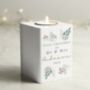 Personalised Christmas Foliage White Tealight Holder, thumbnail 2 of 5