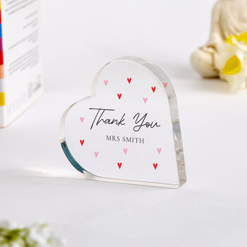 Teacher Acrylic Heart Plaque Thank You Gift, 2 of 3