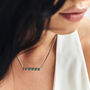 Personalised Sparkling Petite Cosmic Star Bar Necklace In Silver, thumbnail 8 of 9