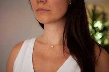 Monroe Gold Floating Pearl Necklace, 3 of 5