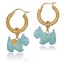 Welsh Corgi Hoop Earrings Blue, thumbnail 1 of 5