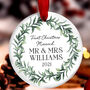 First Christmas As Mr And Mrs Personalised Bauble, thumbnail 1 of 9