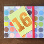 Mini Gold Foiled Number Sixteen Card, thumbnail 1 of 4