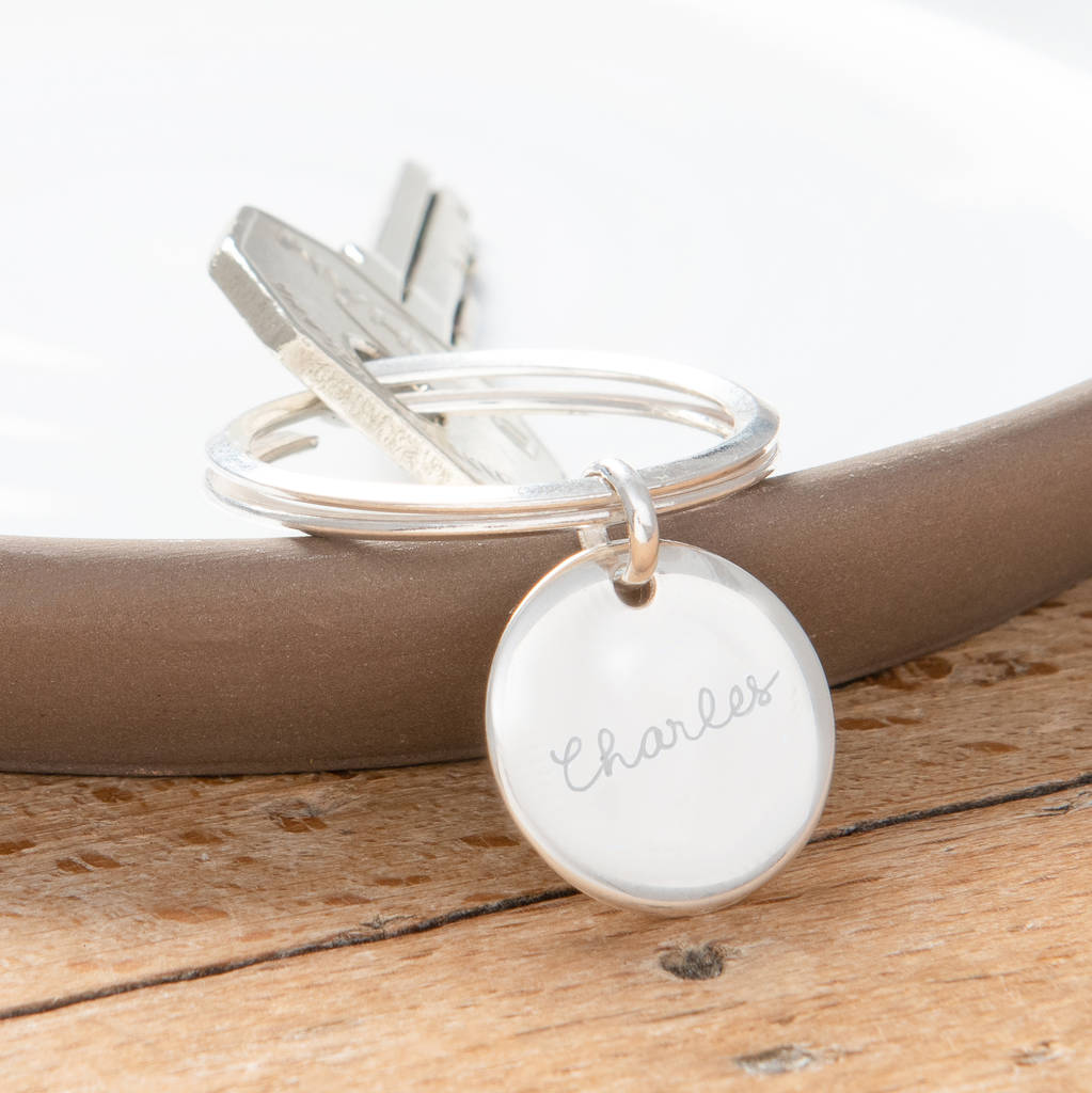 Image of Corporate Personalised Sterling Silver Disc Key Ring