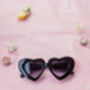 Black Chunky Oversized Heart Sunglasses, thumbnail 2 of 5