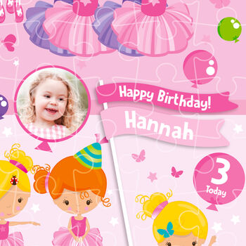 Personalised Little Ballerina Birthday Jigsaw Puzzle, 2 of 11