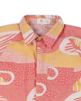 Candy Escape Printed Cotton Shirt, Pink And Yellow, 10 of 11