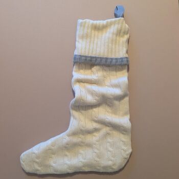 Personalised Pure Cashmere Cable Christmas Stocking, 3 of 6