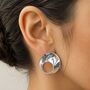 Wave Open Circle Large Sterling Silver Pendant, thumbnail 4 of 5