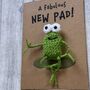 Frog Crochet New Home Housewarming Card Handmade, thumbnail 10 of 12