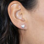 Sterling Silver Heart Stud Earrings, thumbnail 2 of 7