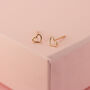 Mini Heart Studs In Rose Gold Fill, thumbnail 3 of 6