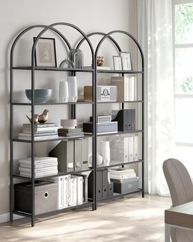 Five Tier Shelf Tempered Glass Rack Arched Design, 3 of 12