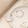 Sterling Silver Hammered Sleeper Hoop Earrings, thumbnail 4 of 10